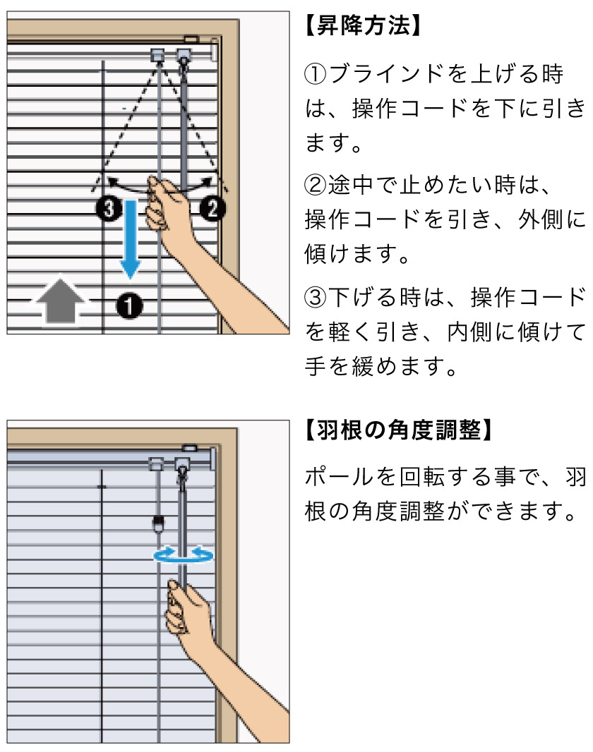 アルミブラインドの操作方法 – ブラインド・オーダーブラインド通販