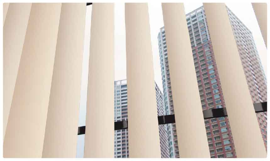 格安たて型バーチカルブラインド ベージュ系 賃貸物件、マンションなどに使用事例。