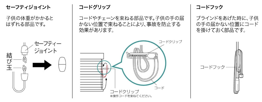 アルミブラインドの安全対策例です